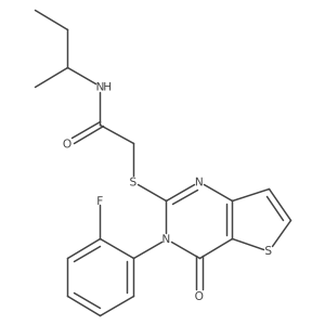 N-(butan-2-yl)-2-{[3-(2-fluorophenyl)-4-oxo-3,4-dihydrothieno[3,2-d]pyrimidin-2-yl]sulfanyl}acetamide结构式