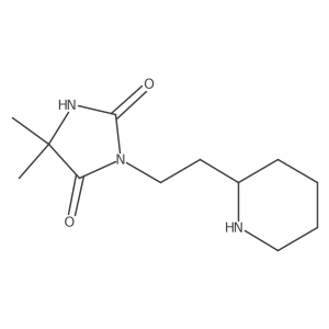 5,5-Dimethyl-3-(2-piperidin-2-ylethyl)imidazolidine-2,4-dione Structure