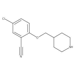 5-Chloro-2-(piperidin-4-ylmethoxy)-benzonitrile结构式