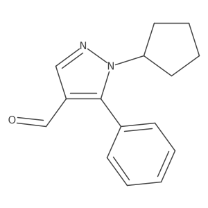 1-cyclopentyl-5-phenyl-1H-pyrazole-4-carbaldehyde结构式