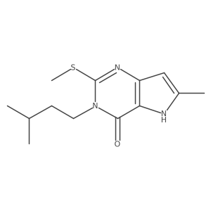 3-Isopentyl-6-methyl-2-(methylthio)-3H-pyrrolo[3,2-d]pyrimidin-4(5H)-one Structure