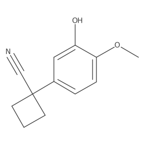 1-(3-Hydroxy-4-methoxyphenyl)cyclobutane-1-carbonitrile Structure