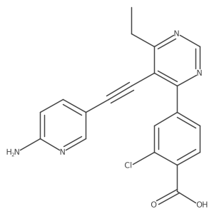 4-[5-(6-Amino-pyridin-3-ylethynyl)-6-ethyl-pyrimidin-4-yl]-2-chloro-benzoic acid Structure