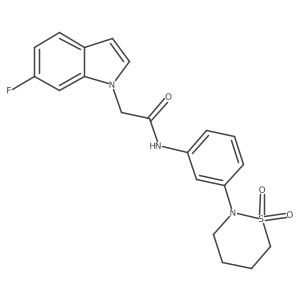 N-[3-(1,1-dioxido-1,2-thiazinan-2-yl)phenyl]-2-(6-fluoro-1H-indol-1-yl)acetamide Structure