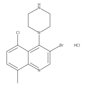 3-Bromo-5-chloro-8-methyl-4-(piperazin-1-yl)quinoline hydrochloride Structure