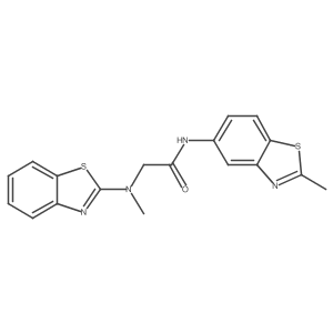 2-[(1,3-benzothiazol-2-yl)(methyl)amino]-N-(2-methyl-1,3-benzothiazol-5-yl)acetamide结构式