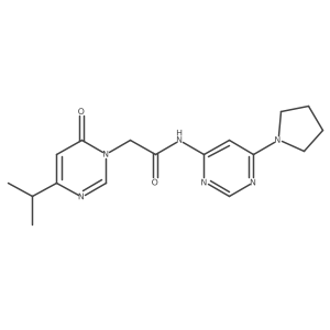 2-(4-isopropyl-6-oxopyrimidin-1(6H)-yl)-N-(6-(pyrrolidin-1-yl)pyrimidin-4-yl)acetamide结构式