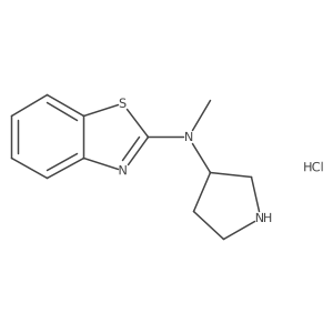 N-methyl-N-(pyrrolidin-3-yl)benzo[d]thiazol-2-amine hydrochloride结构式