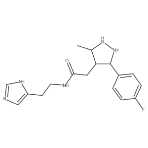 2-[3-(4-fluorophenyl)-5-methylpyrazolidin-4-yl]-N-[2-(1H-imidazol-5-yl)ethyl]acetamide Structure