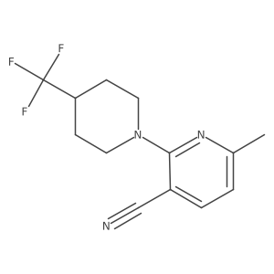 6-Methyl-2-[4-(trifluoromethyl)piperidin-1-yl]pyridine-3-carbonitrile结构式