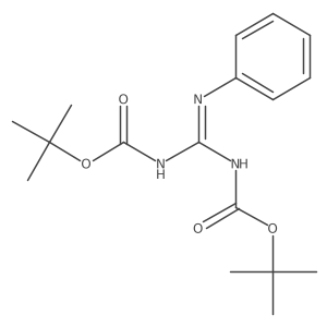 C,Ca(2)-Bis(1,1-dimethylethyl) N,Na(2)-(phenylcarbonimidoyl)bis[carbamate]结构式