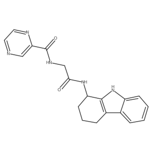 N-[2-oxo-2-(2,3,4,9-tetrahydro-1H-carbazol-1-ylamino)ethyl]-2-pyrazinecarboxamide Structure