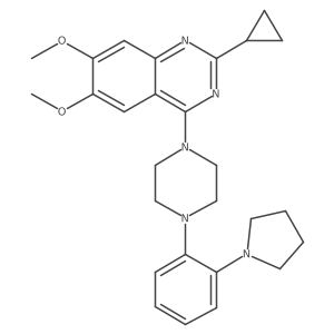 2-Cyclopropyl-6,7-dimethoxy-4-[4-(2-pyrrolidin-1-yl-phenyl)-piperazin-1-yl]-quinazoline Structure