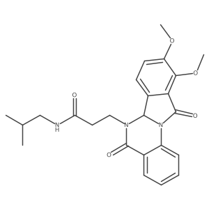 3-(9,10-dimethoxy-5,11-dioxo-6a,11-dihydroisoindolo[2,1-a]quinazolin-6(5H)-yl)-N-(2-methylpropyl)propanamide结构式