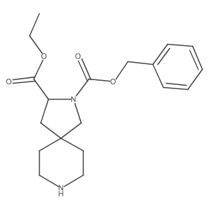2-Benzyl 3-ethyl (3S)-2,8-diazaspiro[4.5]decane-2,3-dicarboxylate结构式