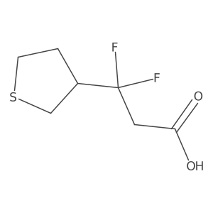 3,3-Difluoro-3-(thiolan-3-yl)propanoic acid结构式