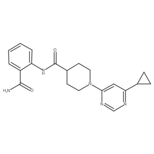 N-(2-carbamoylphenyl)-1-(6-cyclopropylpyrimidin-4-yl)piperidine-4-carboxamide结构式