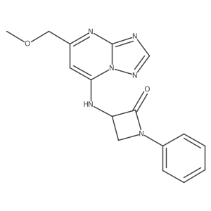 3-{[5-(Methoxymethyl)-[1,2,4]triazolo[1,5-a]pyrimidin-7-yl]amino}-1-phenylazetidin-2-one Structure