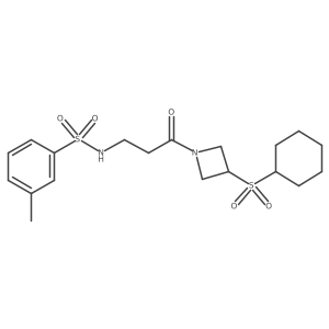 N-(3-(3-(cyclohexylsulfonyl)azetidin-1-yl)-3-oxopropyl)-3-methylbenzenesulfonamide Structure