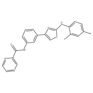 N-(3-(2-((2,4-difluorophenyl)amino)thiazol-4-yl)phenyl)pyrazine-2-carboxamide结构式