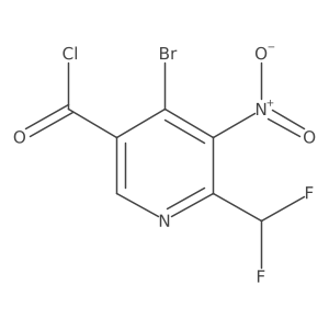 4-Bromo-6-(difluoromethyl)-5-nitronicotinoyl chloride结构式