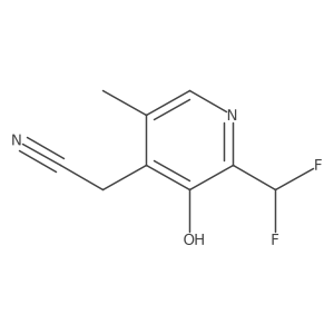 2-(Difluoromethyl)-3-hydroxy-5-methylpyridine-4-acetonitrile结构式