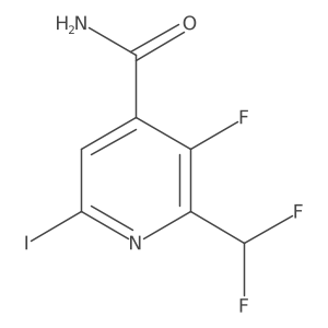 2-(Difluoromethyl)-3-fluoro-6-iodopyridine-4-carboxamide结构式