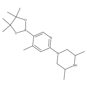 (3R,5S)-3,5-dimethyl-1-[4-methyl-5-(tetramethyl-1,3,2-dioxaborolan-2-yl)pyridin-2-yl]piperazine Structure