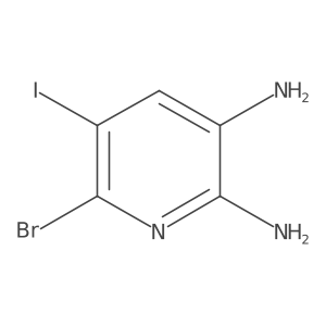 6-Bromo-5-iodopyridine-2,3-diamine结构式
