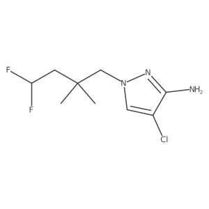 4-chloro-1-(4,4-difluoro-2,2-dimethylbutyl)-1H-pyrazol-3-amine结构式