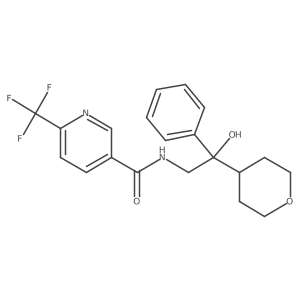 N-(2-hydroxy-2-phenyl-2-(tetrahydro-2H-pyran-4-yl)ethyl)-6-(trifluoromethyl)nicotinamide结构式
