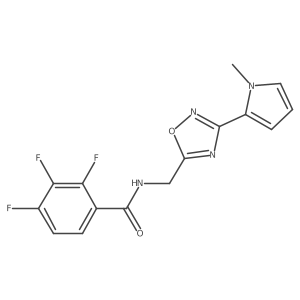 2,3,4-trifluoro-N-((3-(1-methyl-1H-pyrrol-2-yl)-1,2,4-oxadiazol-5-yl)methyl)benzamide结构式