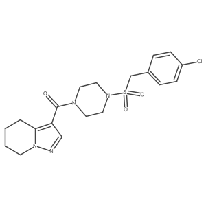 (4-((4-Chlorobenzyl)sulfonyl)piperazin-1-yl)(4,5,6,7-tetrahydropyrazolo[1,5-a]pyridin-3-yl)methanone Structure