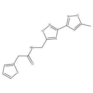 N-((3-(5-methylisoxazol-3-yl)-1,2,4-oxadiazol-5-yl)methyl)-2-(thiophen-2-yl)acetamide Structure
