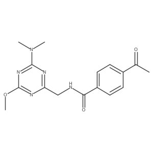 4-acetyl-N-((4-(dimethylamino)-6-methoxy-1,3,5-triazin-2-yl)methyl)benzamide结构式