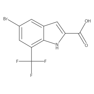 5-Bromo-7-(trifluoromethyl)-1H-indole-2-carboxylic acid结构式