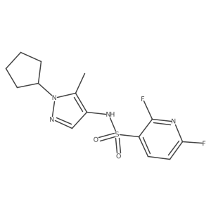 N-(1-cyclopentyl-5-methyl-1H-pyrazol-4-yl)-2,6-difluoropyridine-3-sulfonamide结构式