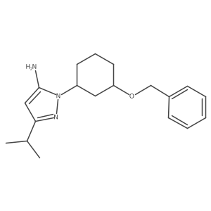 1-(3-(Benzyloxy)cyclohexyl)-3-isopropyl-1H-pyrazol-5-amine结构式