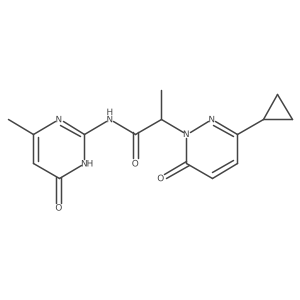 2-(3-cyclopropyl-6-oxopyridazin-1(6H)-yl)-N-(4-hydroxy-6-methylpyrimidin-2-yl)propanamide结构式