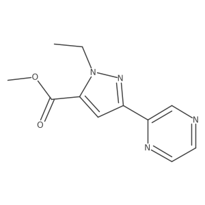 methyl 1-ethyl-3-(pyrazin-2-yl)-1H-pyrazole-5-carboxylate结构式