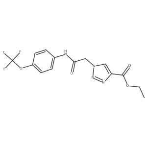 ethyl 1-({[4-(trifluoromethoxy)phenyl]carbamoyl}methyl)-1H-1,2,3-triazole-4-carboxylate结构式
