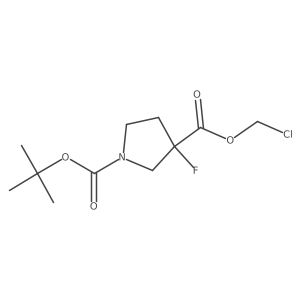 1-Tert-butyl 3-chloromethyl 3-fluoropyrrolidine-1,3-dicarboxylate结构式