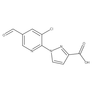 1-(3-chloro-5-formylpyridin-2-yl)-1H-pyrazole-3-carboxylic acid结构式
