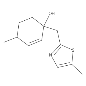 4-Methyl-1-[(5-methyl-1,3-thiazol-2-yl)methyl]cyclohex-2-en-1-ol结构式