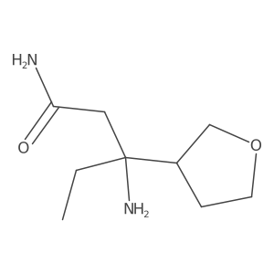 3-Amino-3-(oxolan-3-yl)pentanamide结构式