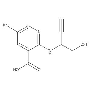5-Bromo-2-[(1-hydroxybut-3-yn-2-yl)amino]pyridine-3-carboxylic acid结构式