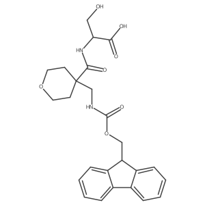 (2R)-2-({4-[({[(9H-fluoren-9-yl)methoxy]carbonyl}amino)methyl]oxan-4-yl}formamido)-3-hydroxypropanoic acid结构式