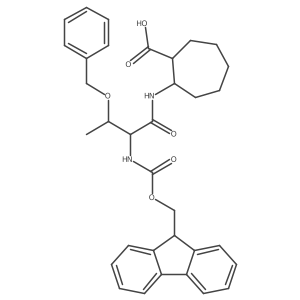 2-[(2R,3S)-3-(benzyloxy)-2-({[(9H-fluoren-9-yl)methoxy]carbonyl}amino)butanamido]cycloheptane-1-carboxylic acid Structure