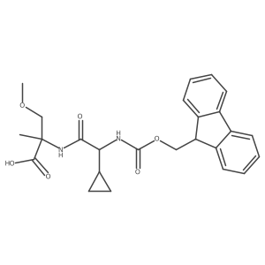 2-[2-cyclopropyl-2-({[(9H-fluoren-9-yl)methoxy]carbonyl}amino)acetamido]-3-methoxy-2-methylpropanoic acid结构式