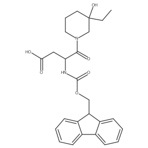 4-(3-ethyl-3-hydroxypiperidin-1-yl)-3-({[(9H-fluoren-9-yl)methoxy]carbonyl}amino)-4-oxobutanoic acid Structure